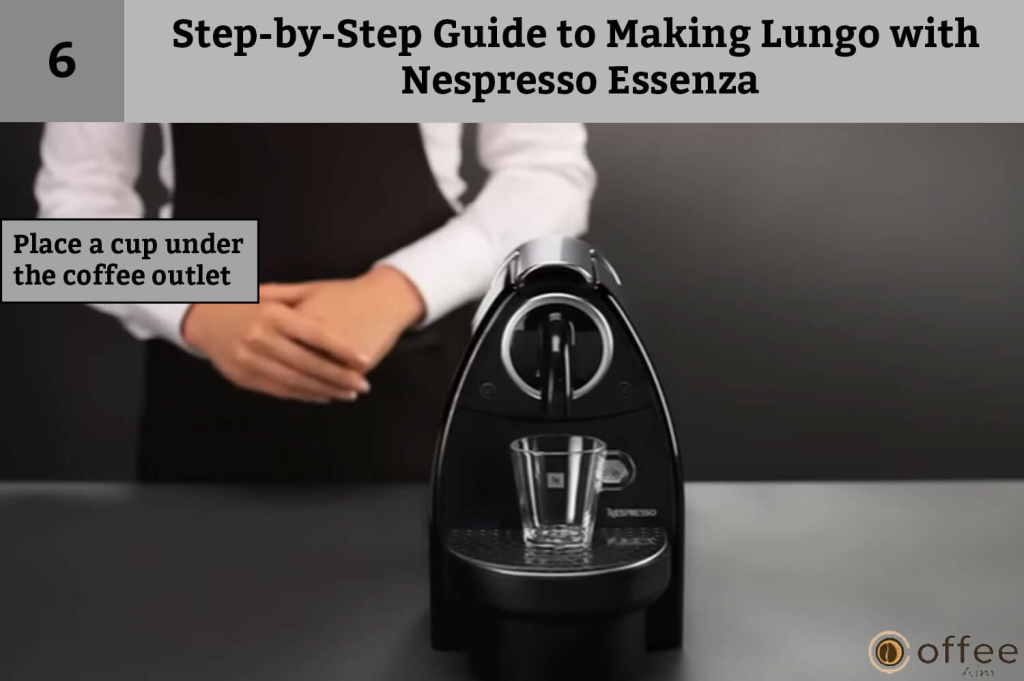 How To Make Lungo With Nespresso Essenza, Step-by-Step Guide to Making Lungo with Nespresso Essenza, How to place the cup.