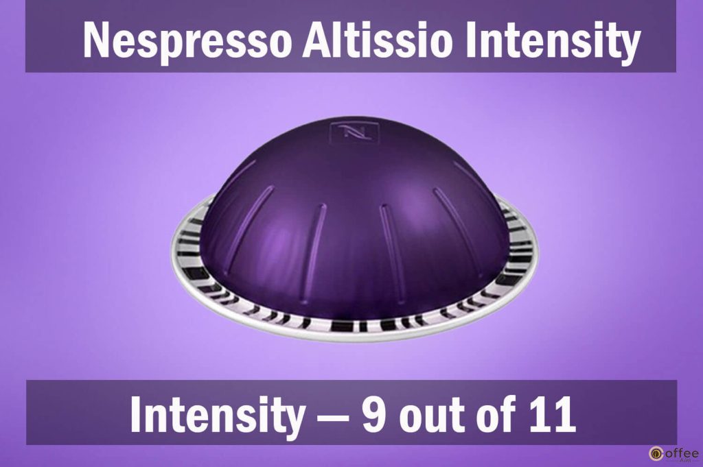 This image illustrates Nespresso Altissio Vertuo capsule intensity