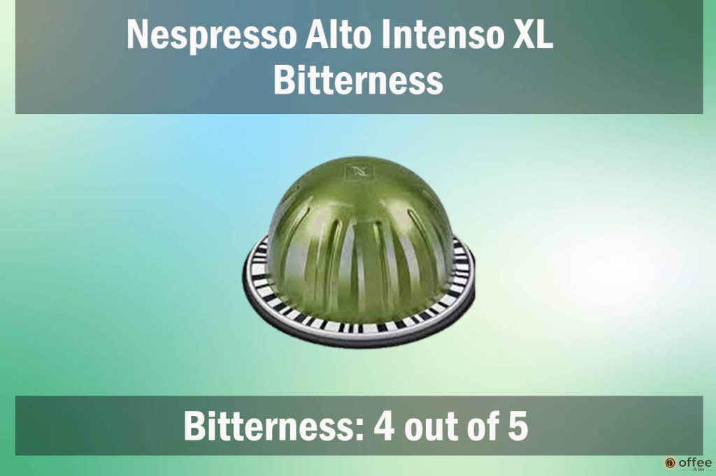 This visual illustrates Nespresso Alto Intenso XL's bold bitterness for the "Nespresso Alto Intenso XL Review."



This image illustrates Nespresso Alto Intenso XL's bold bitterness.




