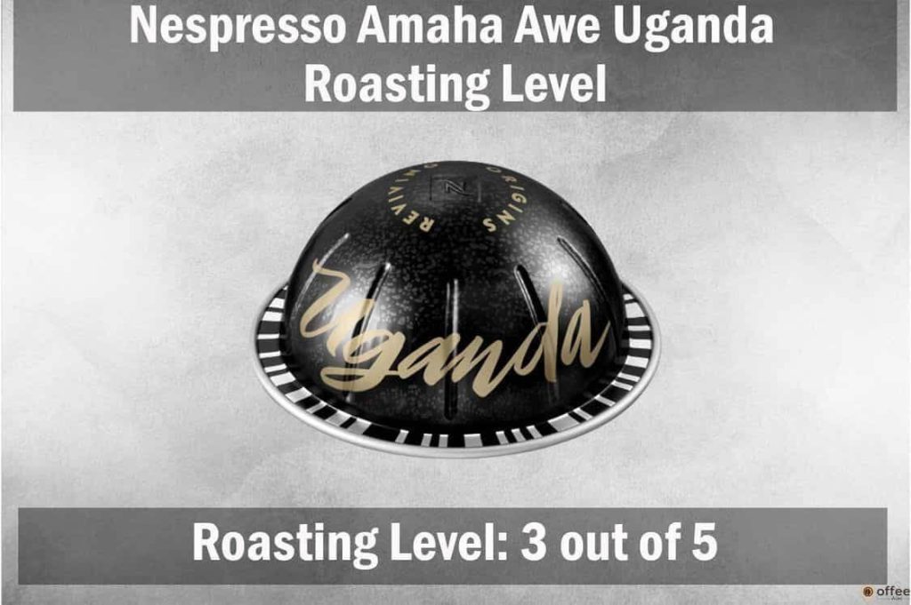 
The provided image aptly illustrates the roasting level attributed to the "Nespresso Amaha Awe Uganda," a salient facet discussed within the article titled "Nespresso Amaha Awe Uganda Review."
