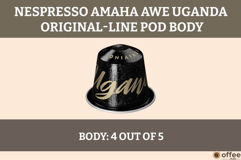 The Nespresso Amaha Awe Uganda OriginalLine capsule boasts a captivating body profile, enhancing your coffee experience.