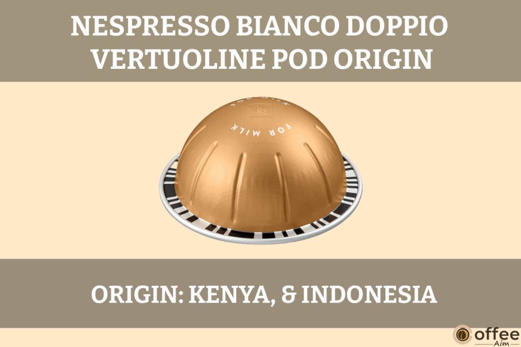 The image illustrates the origin of Nespresso VertuoLine Bianco Doppio Coffee Pods, enhancing the "Nespresso Bianco Doppio Vertuo Pod Review."