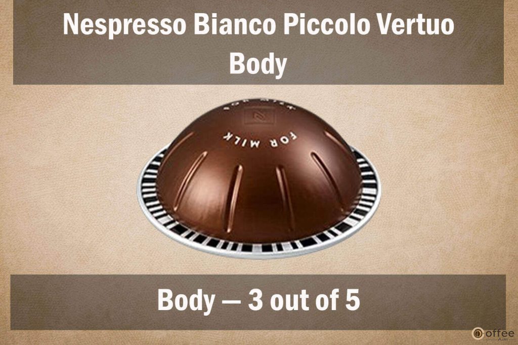 This image showcases the Nespresso Bianco Piccolo Vertuo pod body for our review.