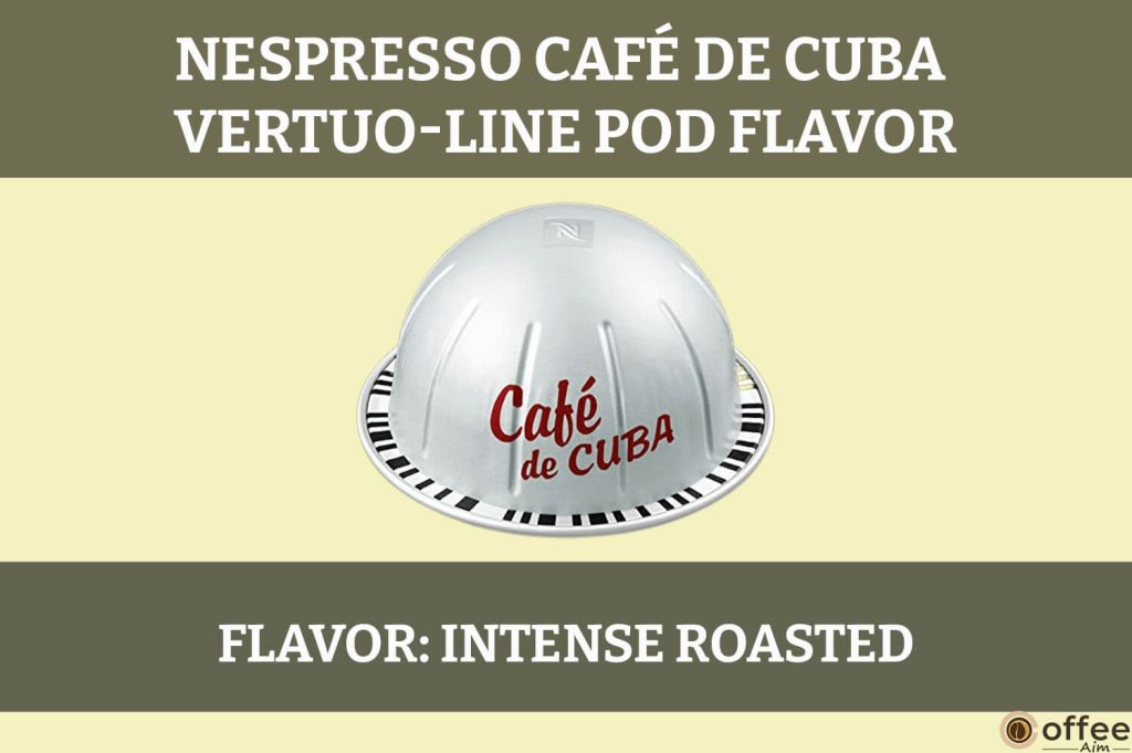 This image captures the exquisite flavor of Nespresso Café de Cuba VertuoLine Pods in our review article.