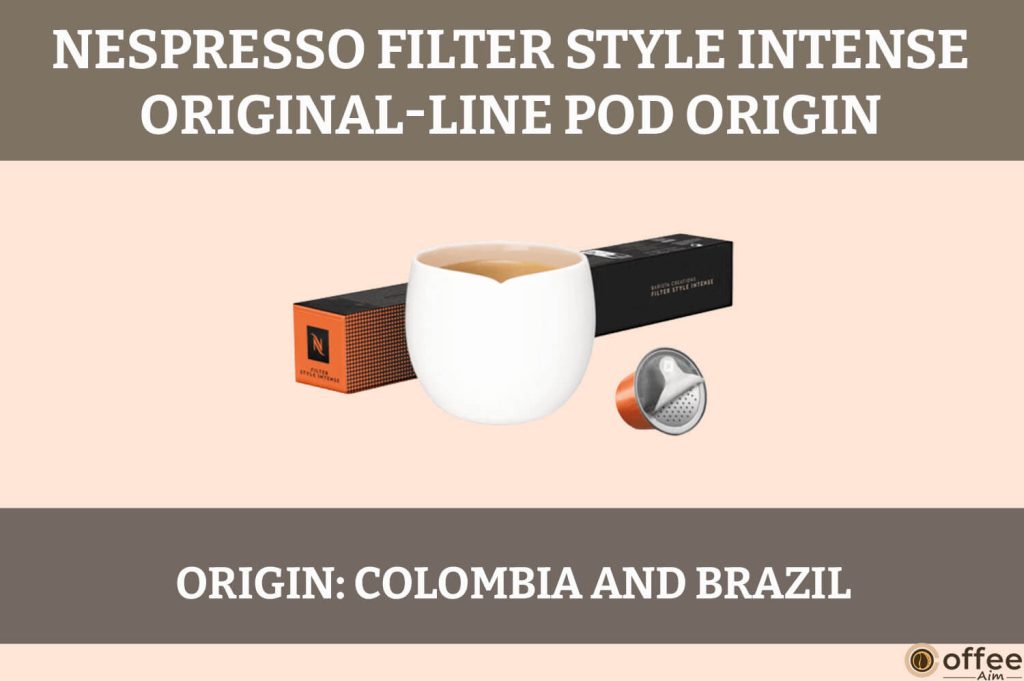 This image illustrates the origin of the Filter Style Intense Nespresso OriginalLine Pod for our review.