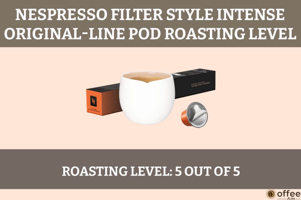 This image illustrates the "Roasting Level" of the Filter Style Intense Nespresso OriginalLine Pod for our review.