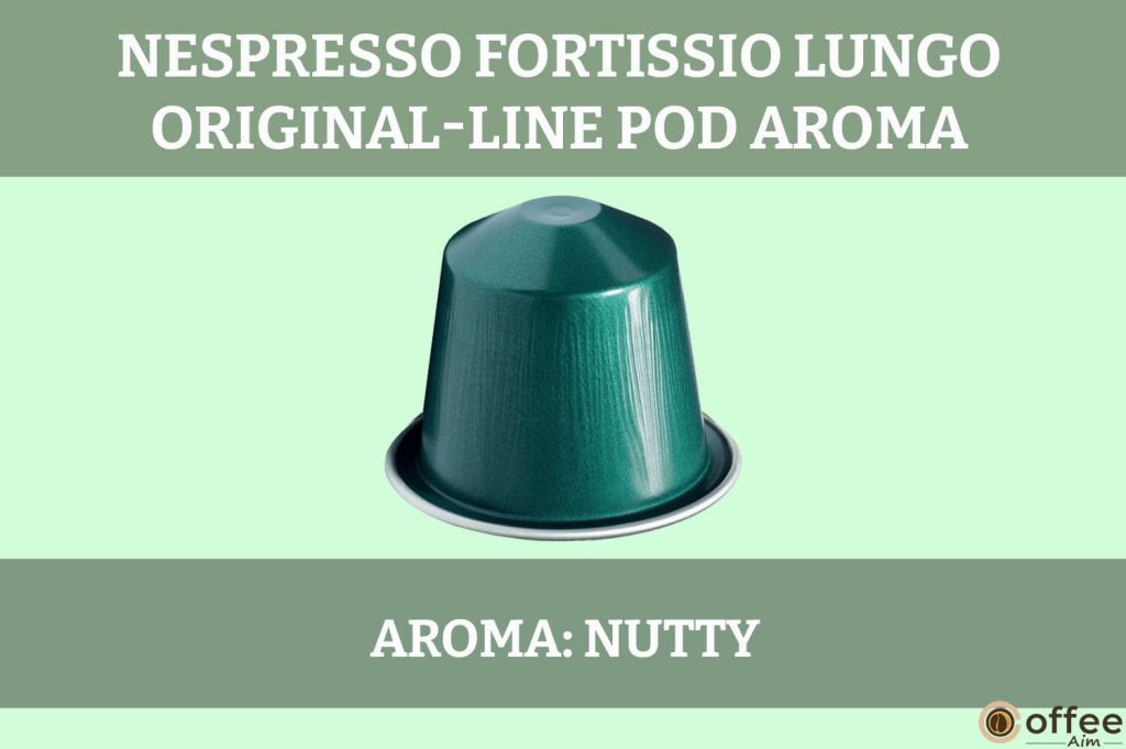 This image showcases the aromatic profile of the Fortissio Lungo Original-Line coffee pod for our Nespresso Fortissio Lungo Original-Line Review article.