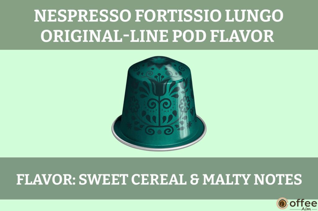 This image illustrates the "Flavor" of the Stockholm Fortissio Lungo Original-Line Pod for the review of Nespresso Stockholm Fortissio Lungo Original-Line Pod.