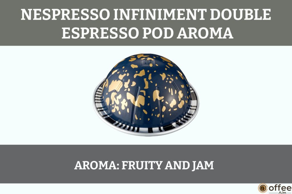 This image showcases the "Aroma" of the Infiniment Double Espresso Nespresso Vertuoline Pod, providing a visual representation for the "Infiniment Double Espresso Nespresso Pod Review" article.