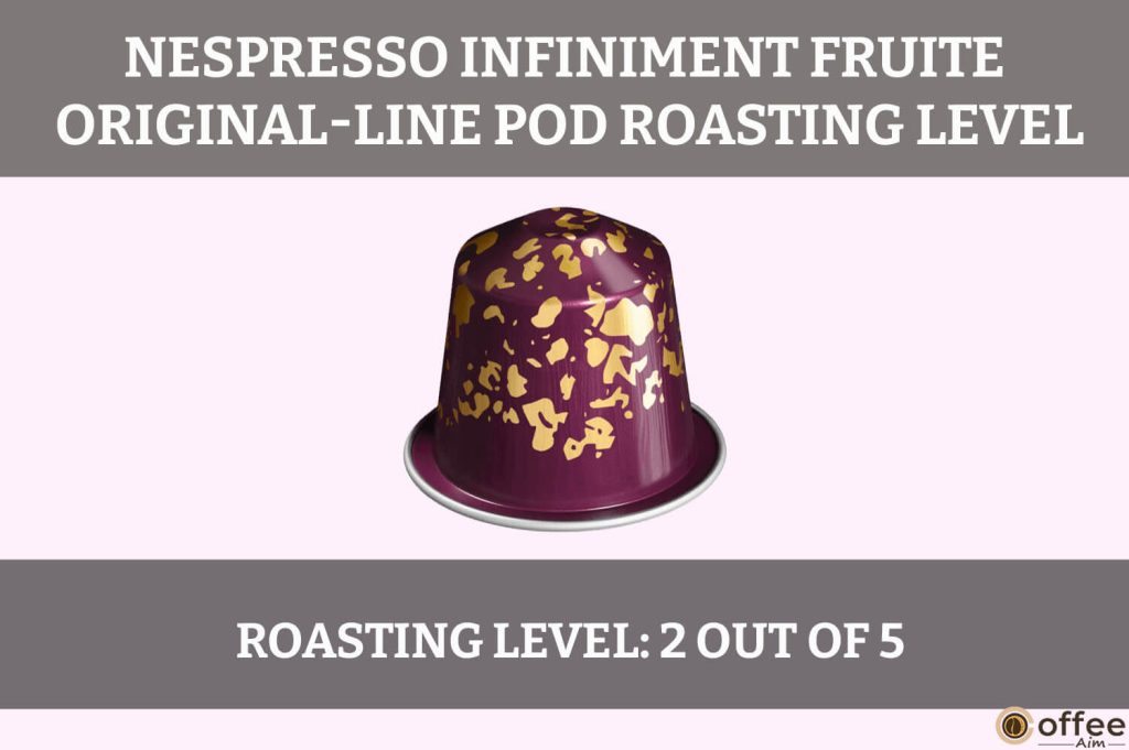 This image illustrates the "Roasting Level" of the OriginalLine Infiniment Fruite Pod featured in the Nespresso OriginalLine Infiniment Fruite Pod Review article.