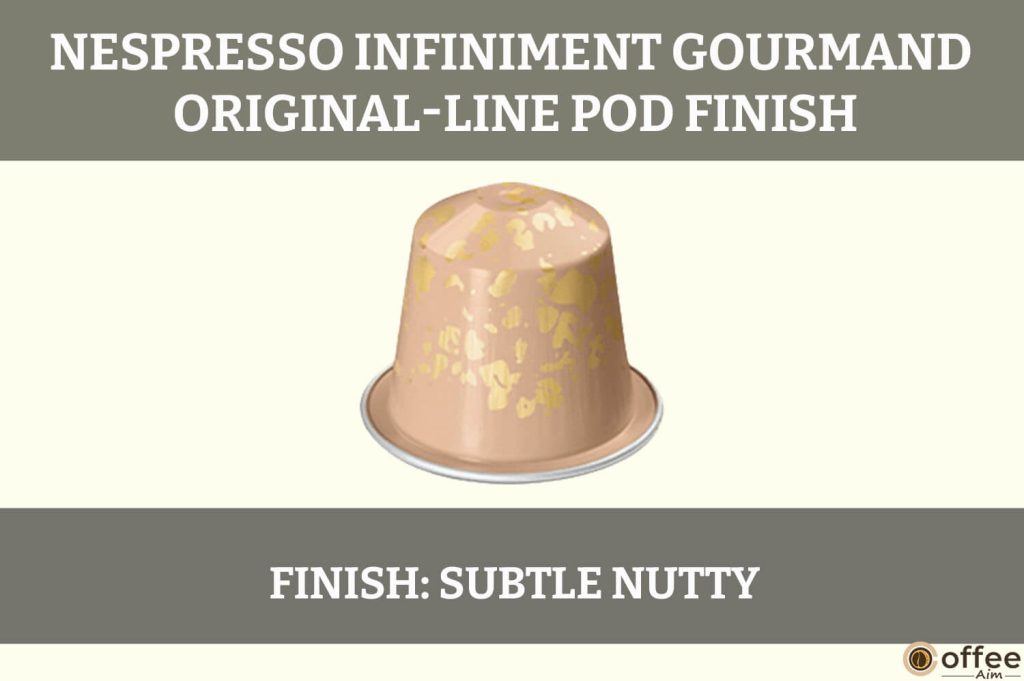 this image describes the 'finish' of Nespresso infiniment Gourmand OriginalLine Pod for the article "Nespresso Infiniment Gourmand OriginalLine Pod Review"