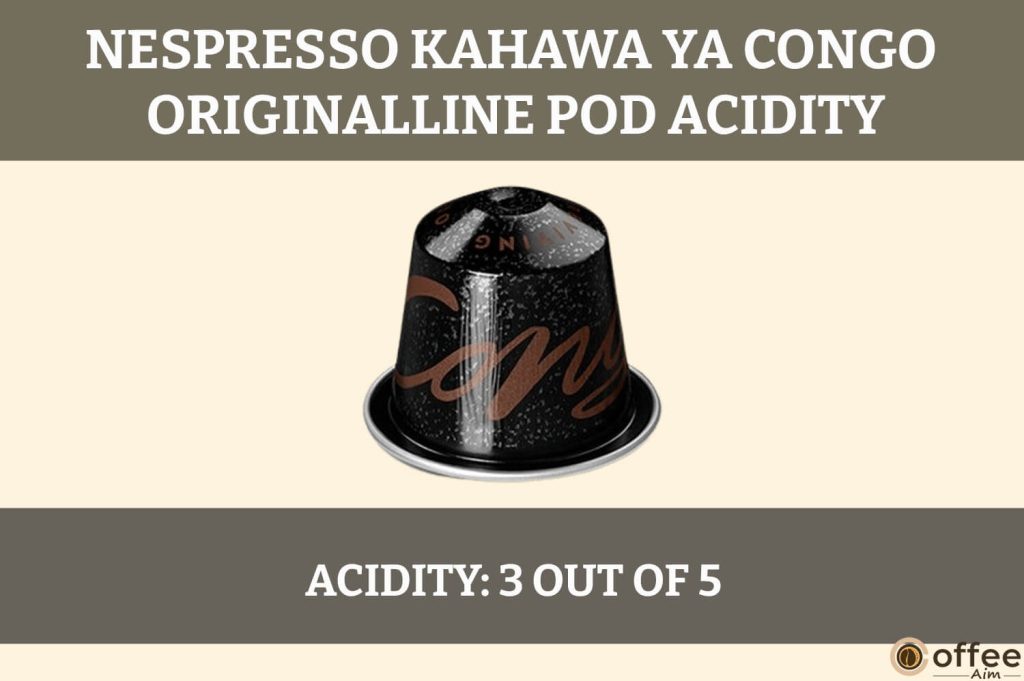 The image illustrates the vibrant acidity of the Kahawa Ya Congo OriginalLine Nespresso Pod, enhancing its distinct flavor profile.