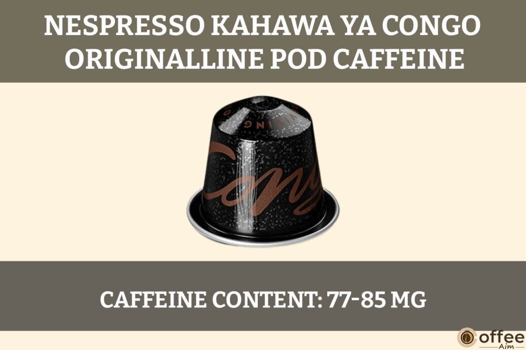 The image illustrates the caffeine content of Kahawa Ya Congo OriginalLine Nespresso Pod, essential for the "Kahawa Ya Congo" review.