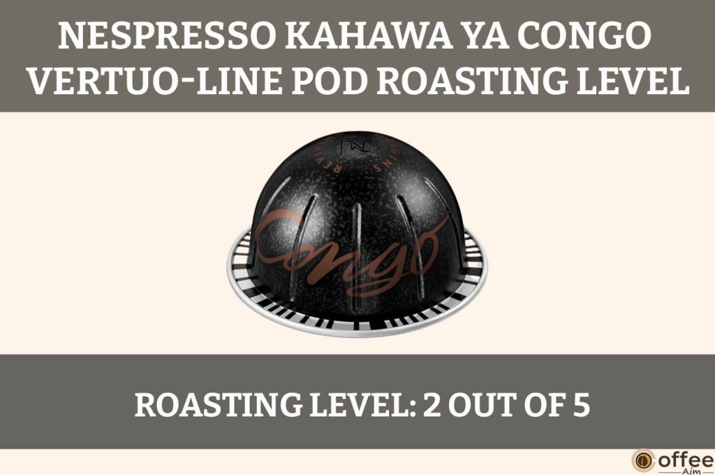 This image illustrates the roast level of the Kahawa Ya Congo VertuoLine Nespresso Pod for our review article.
