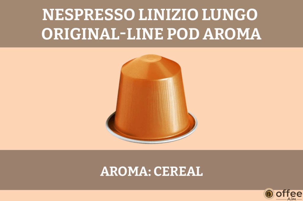 The image captures the rich aroma of the Nespresso Linizio Lungo Original-Line Pod, enhancing the coffee experience.