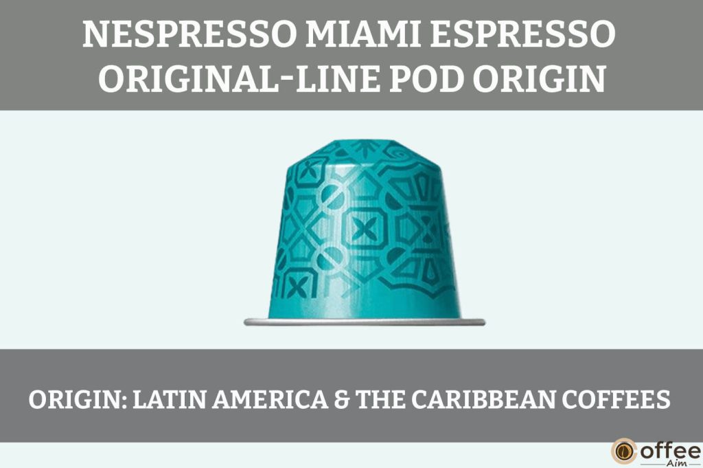 The image showcases the rich and vibrant origin of the Nespresso Miami Espresso OriginalLine Pod, capturing its unique essence.