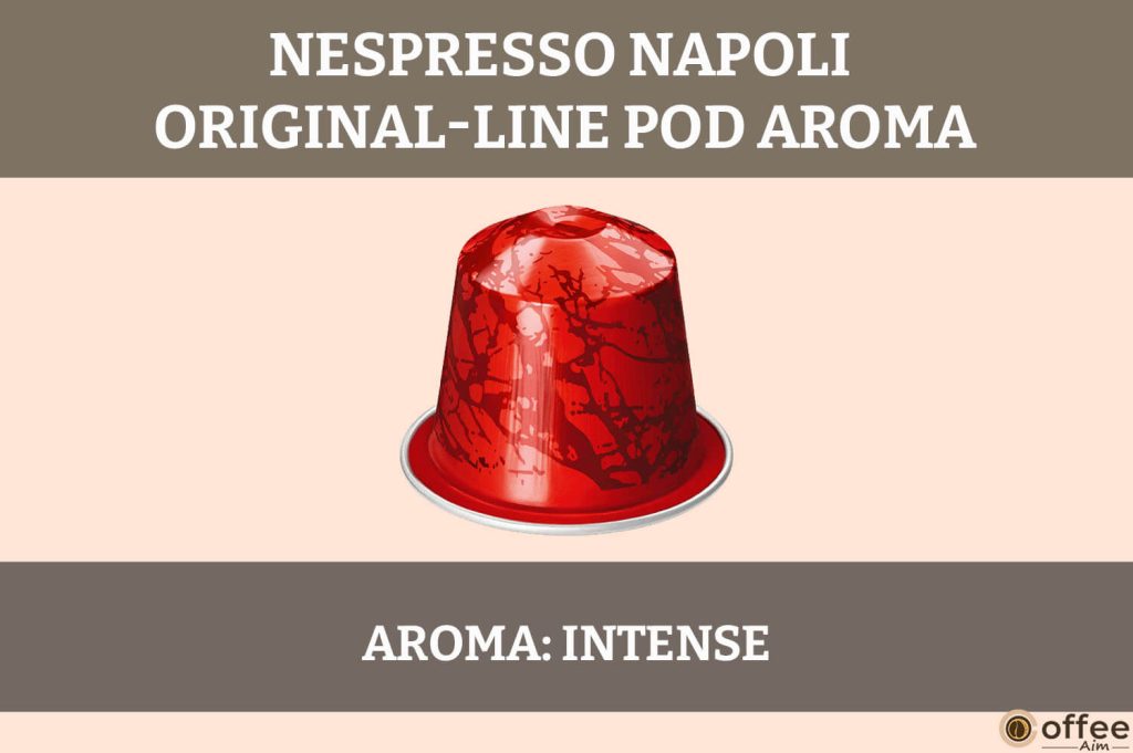 The aroma of Nespresso Napoli OriginalLine Pod: Rich, intense, and reminiscent of bold Italian espresso with notes of dark chocolate.