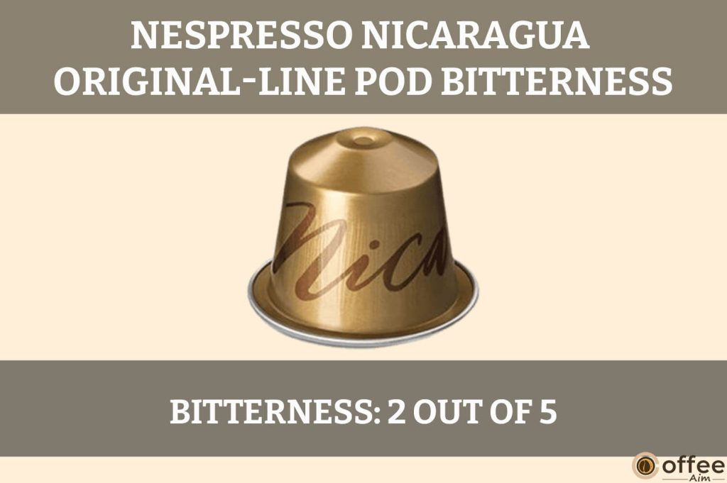 The image vividly portrays the pronounced bitterness of the Nespresso Nicaragua OriginalLine Pod, a defining characteristic for our review.