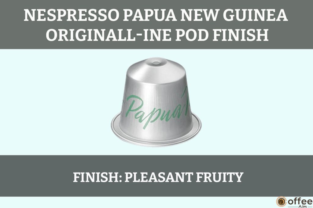 The Nespresso Papua New Guinea OriginalLine Pod boasts a rich and earthy finish, embodying the essence of its origin.