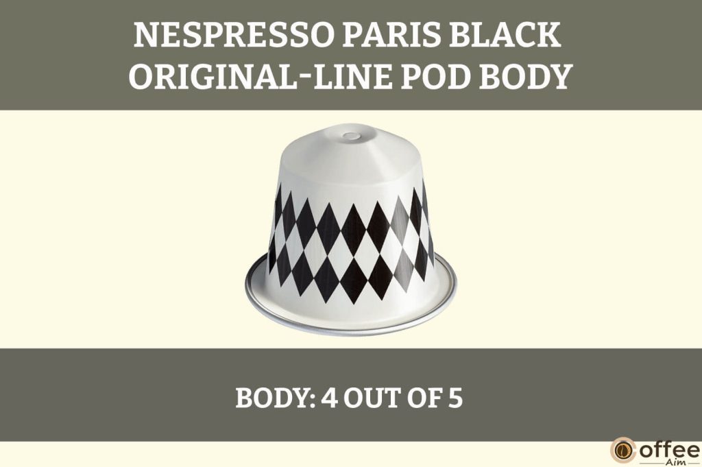 The Paris Black Nespresso Original-Line Pod features an intense, bold flavor with rich notes of roasted coffee and subtle undertones.