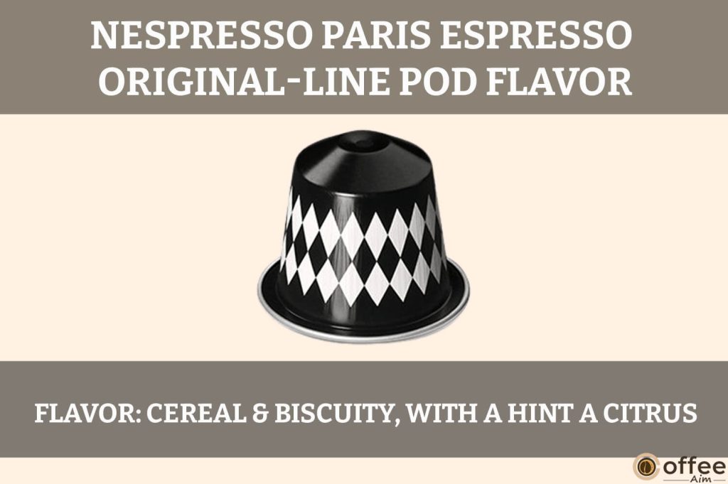 The image captures the essence of Nespresso Paris Espresso OriginalLine Pod, complementing the "Nespresso Paris Espresso OriginalLine Pod Review."