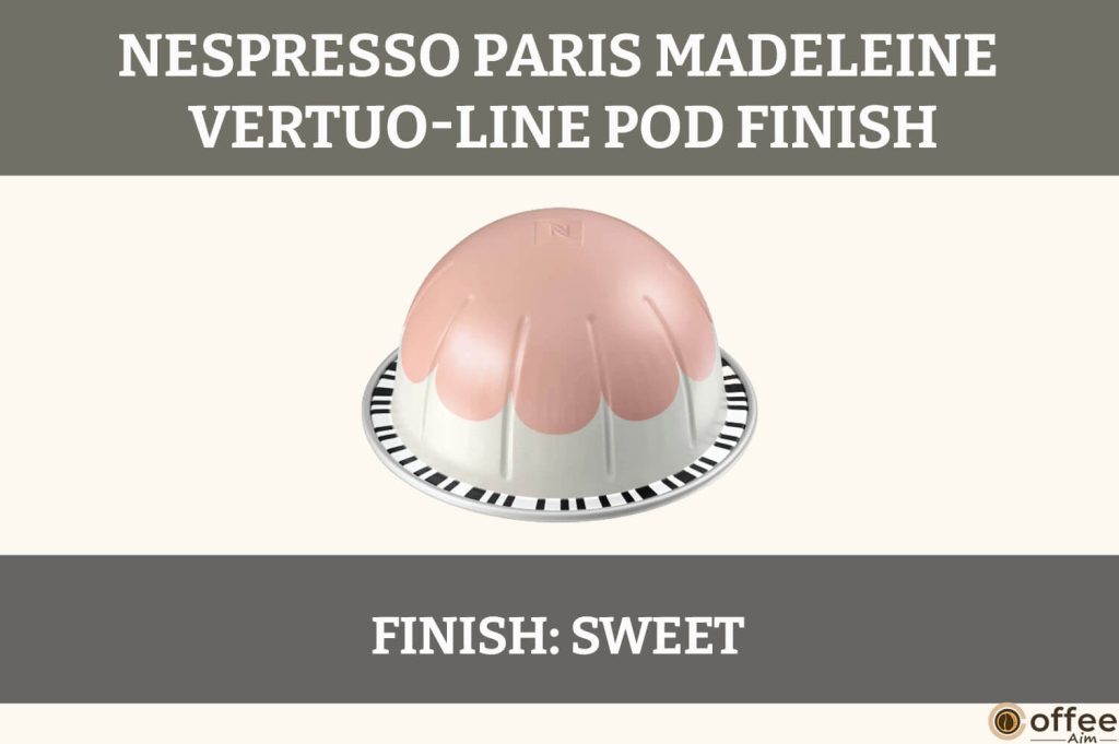 The Paris Madeleine Nespresso Vertuo Pod boasts a captivating finish that embodies rich flavors and aromatic elegance.