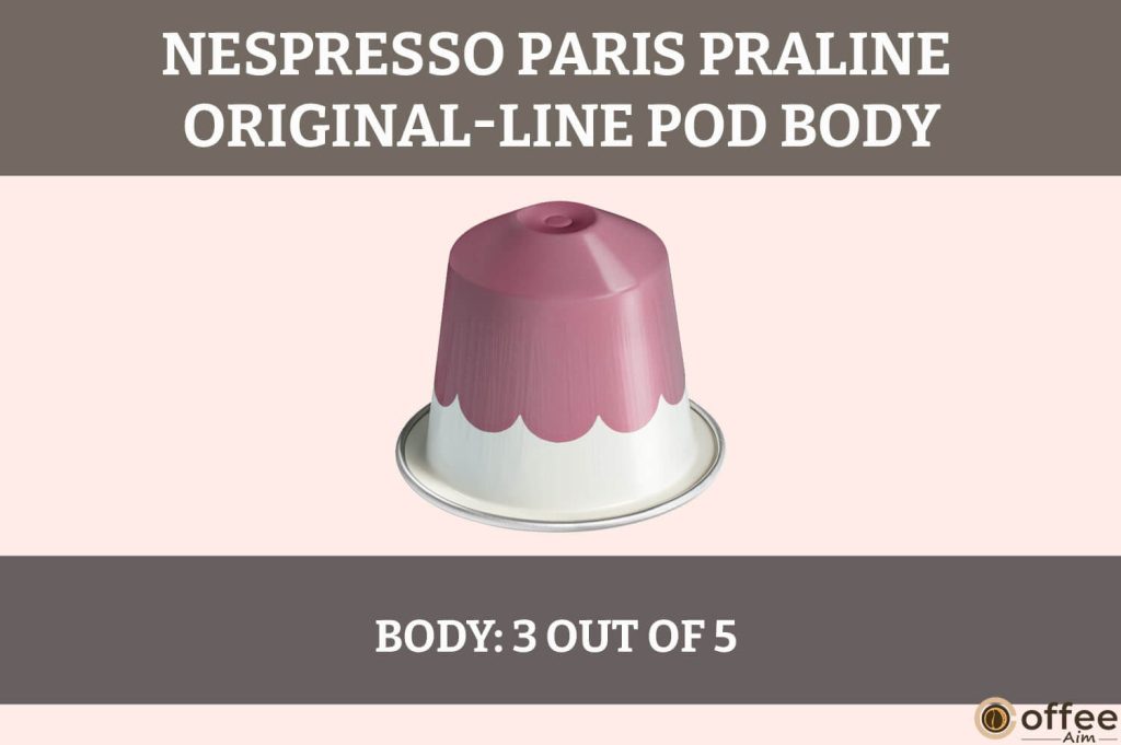 this image describes the 'Body' of Paris Praliné Nespresso OriginalLine Pod for the article "Paris Praliné Nespresso OriginalLine Pod Review".