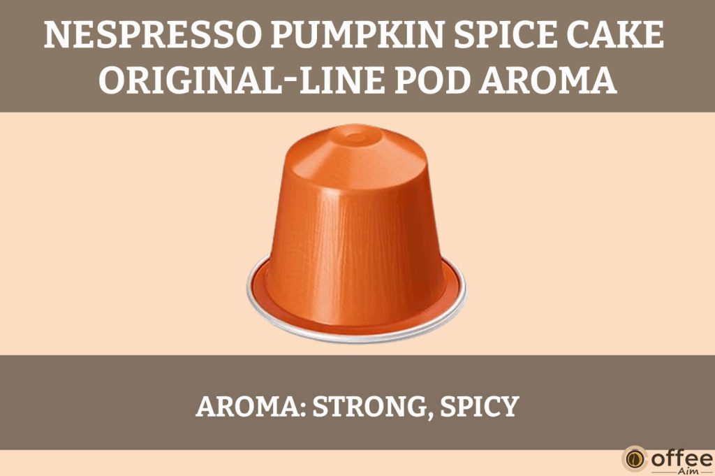 The Nespresso Pumpkin Spice Cake OriginalLine Pod exudes a warm and inviting aroma, reminiscent of freshly baked fall treats.