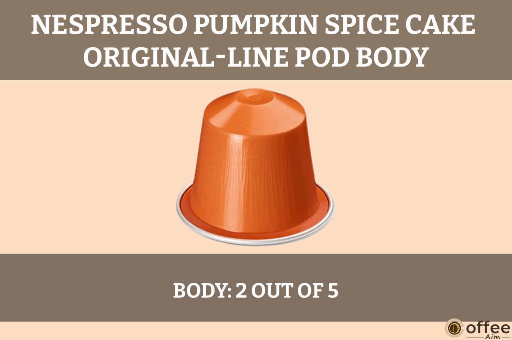 this image describes the 'Body' of Nespresso Pumpkin Spice Cake OriginalLine Pod for the article "Nespresso Pumpkin Spice Cake OriginalLine Pod Review".