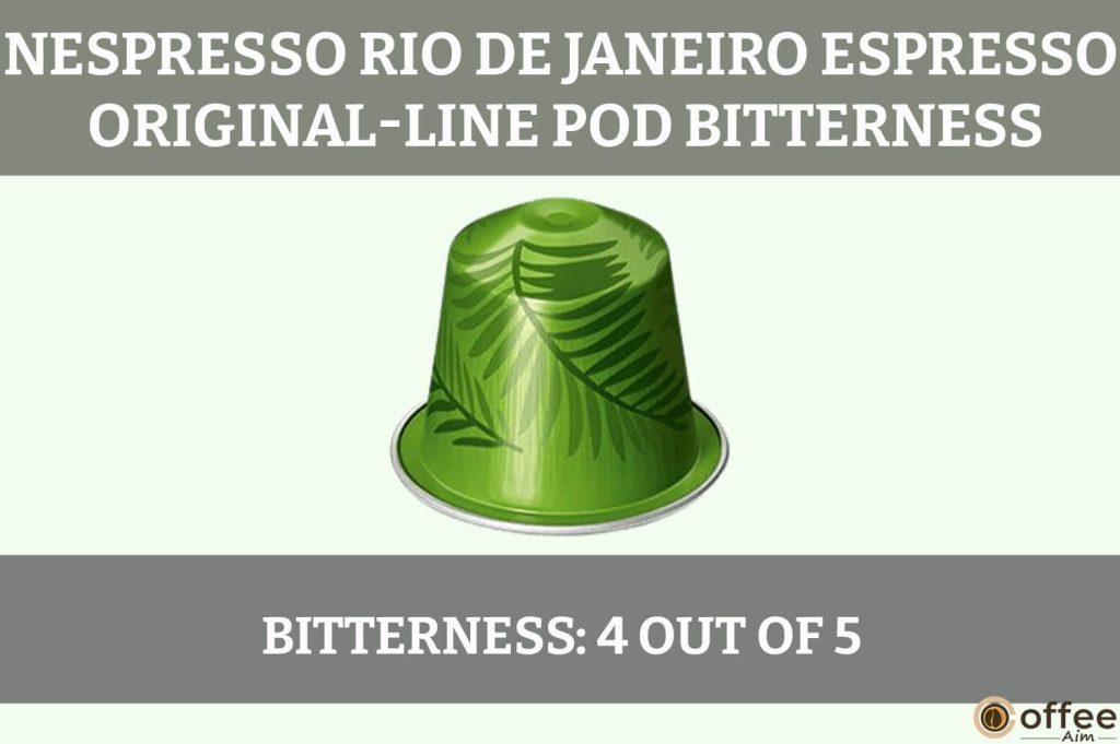 This image portrays the pronounced bitterness of the Nespresso Rio de Janeiro Espresso Original-Line Pod, enhancing its robust flavor profile.