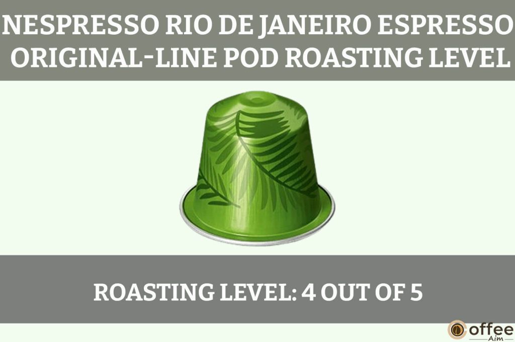 The image depicts the roasting level of the Nespresso Rio de Janeiro Espresso Original-Line Pod, enhancing the article's review.