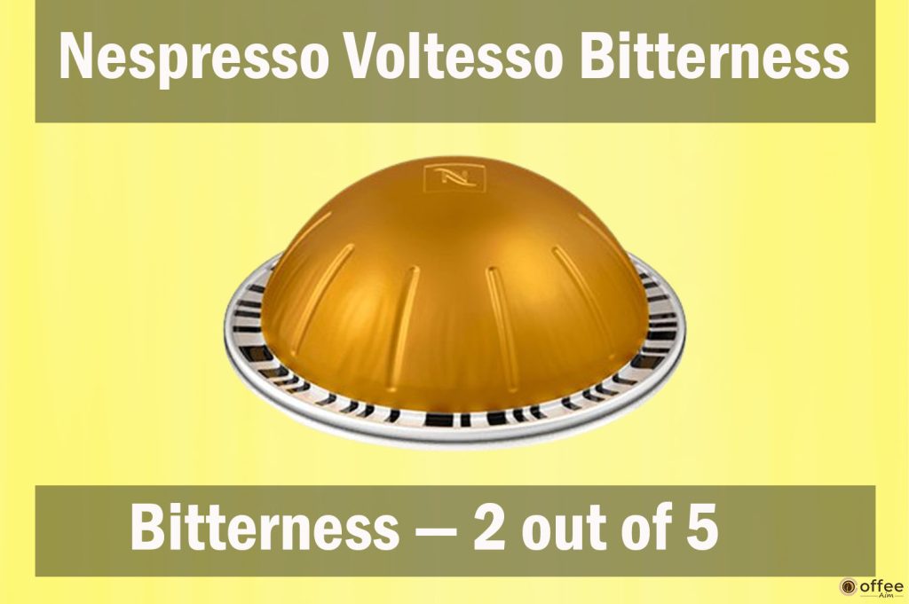 
The enclosed image delineates the "Bitterness" characteristic of the "Voltesso Nespresso," a pivotal attribute expounded upon in the article titled "Voltesso Nespresso Review."