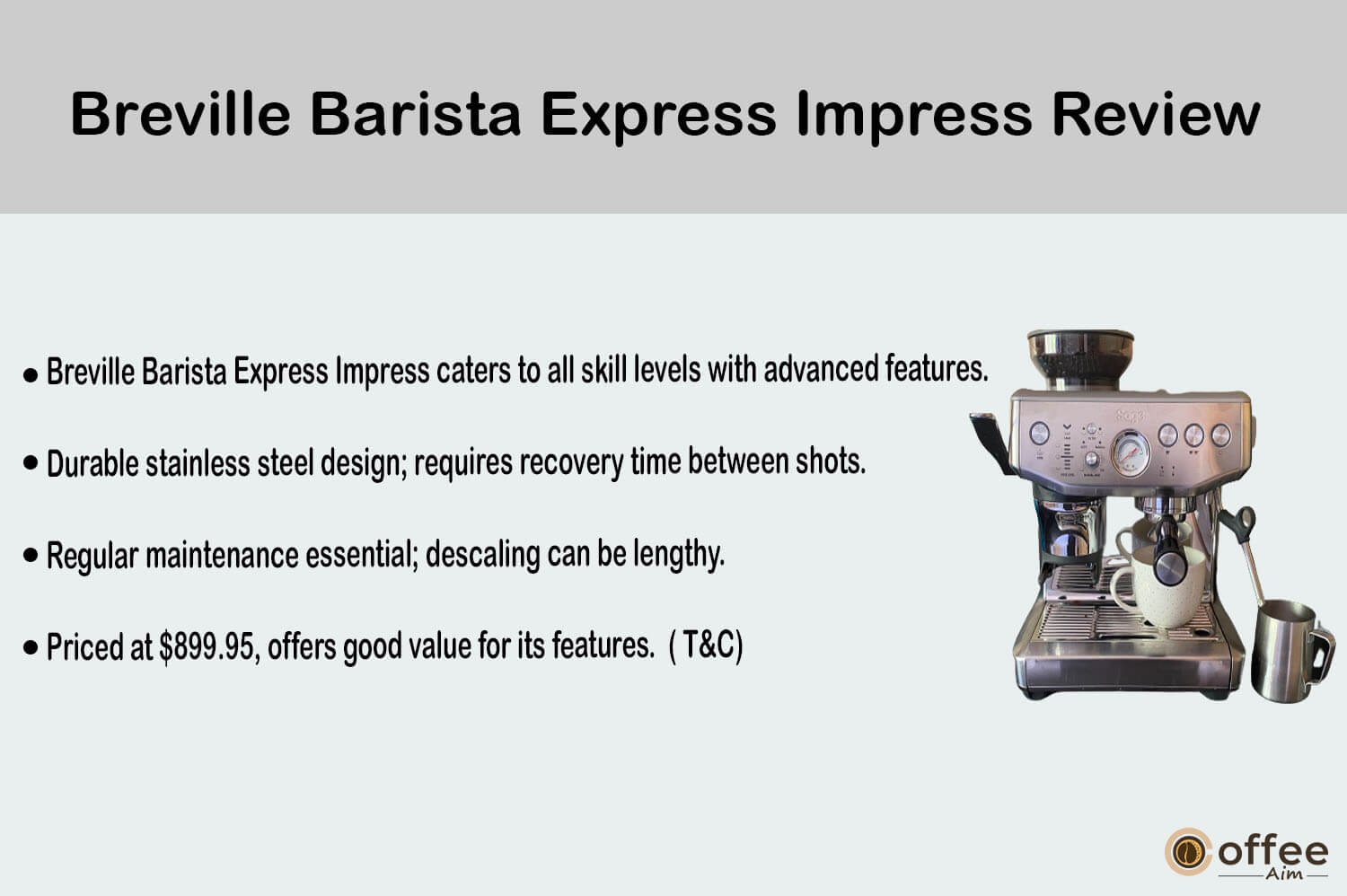 Featured image for the article "Breville Barista Express Impress Review"