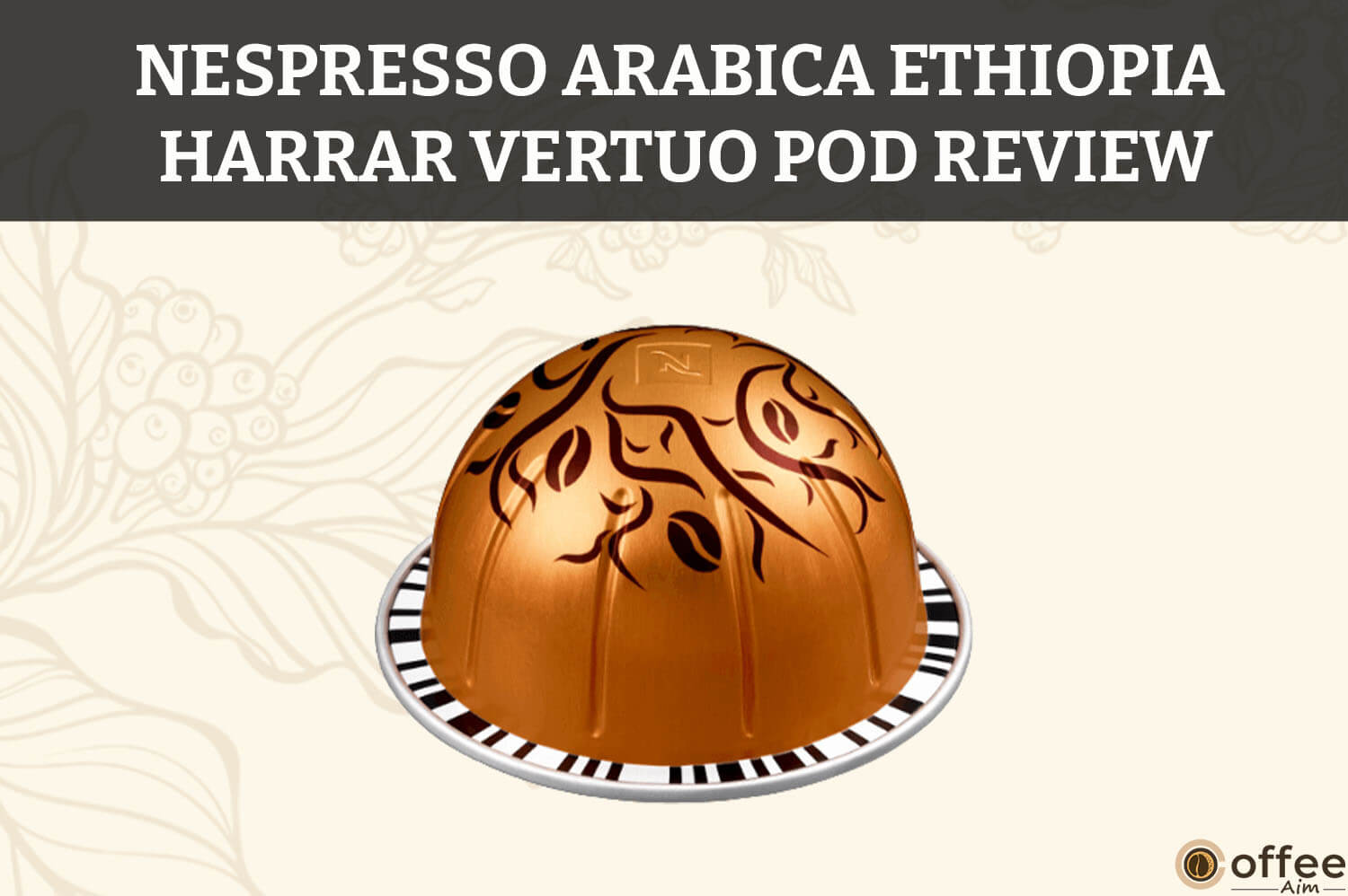 Featured image for the article "Nespresso Arabica Ethiopia Harrar Vertuo Pod Review"
