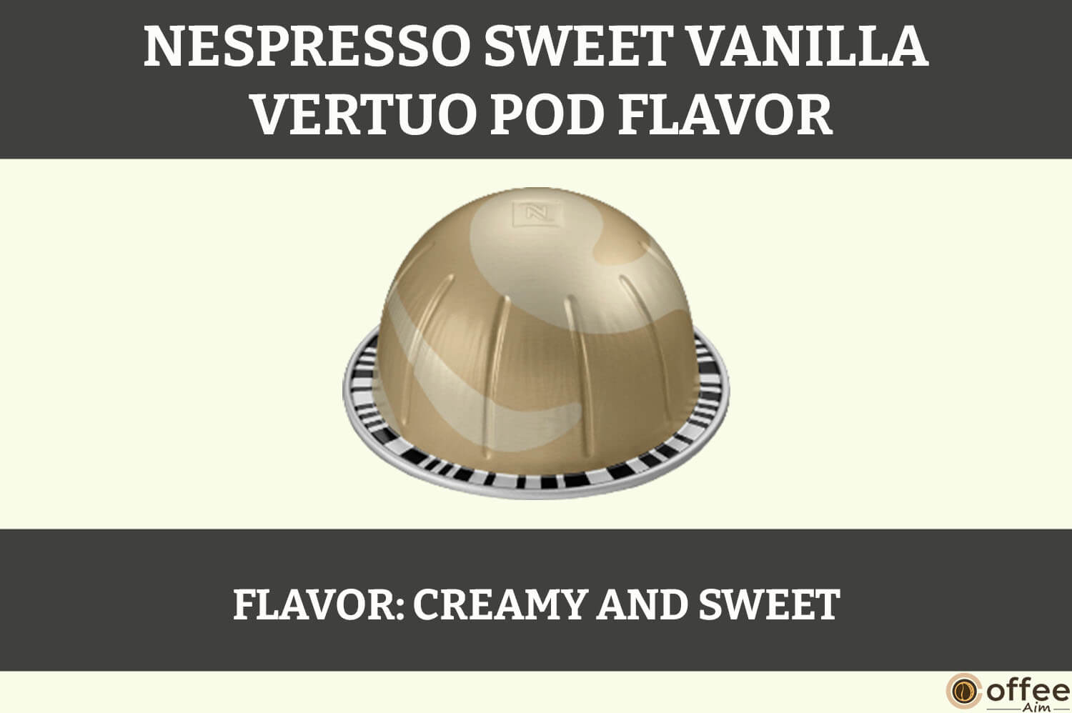This image represents the flavor of Nespresso Sweet Vanilla Vertuo Pod for the article 'Nespresso Sweet Vanilla Vertuo Pod Review.