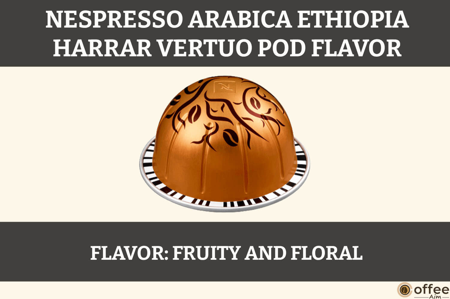 This image portrays the essence of the Nespresso Arabica Ethiopia Harrar Vertuo Pod, featured in the article 'Nespresso Arabica Ethiopia Harrar Vertuo Pod Review.