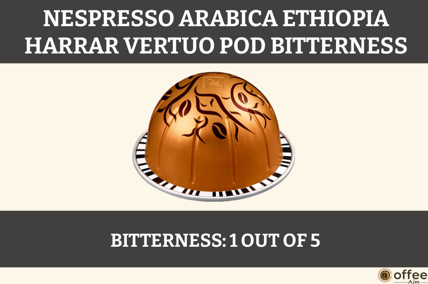 This image captures the essence of the Nespresso Arabica Ethiopia Harrar Vertuo Pod, illustrating the nuanced bitterness discussed in the article 'Nespresso Arabica Ethiopia Harrar Vertuo Pod Review.