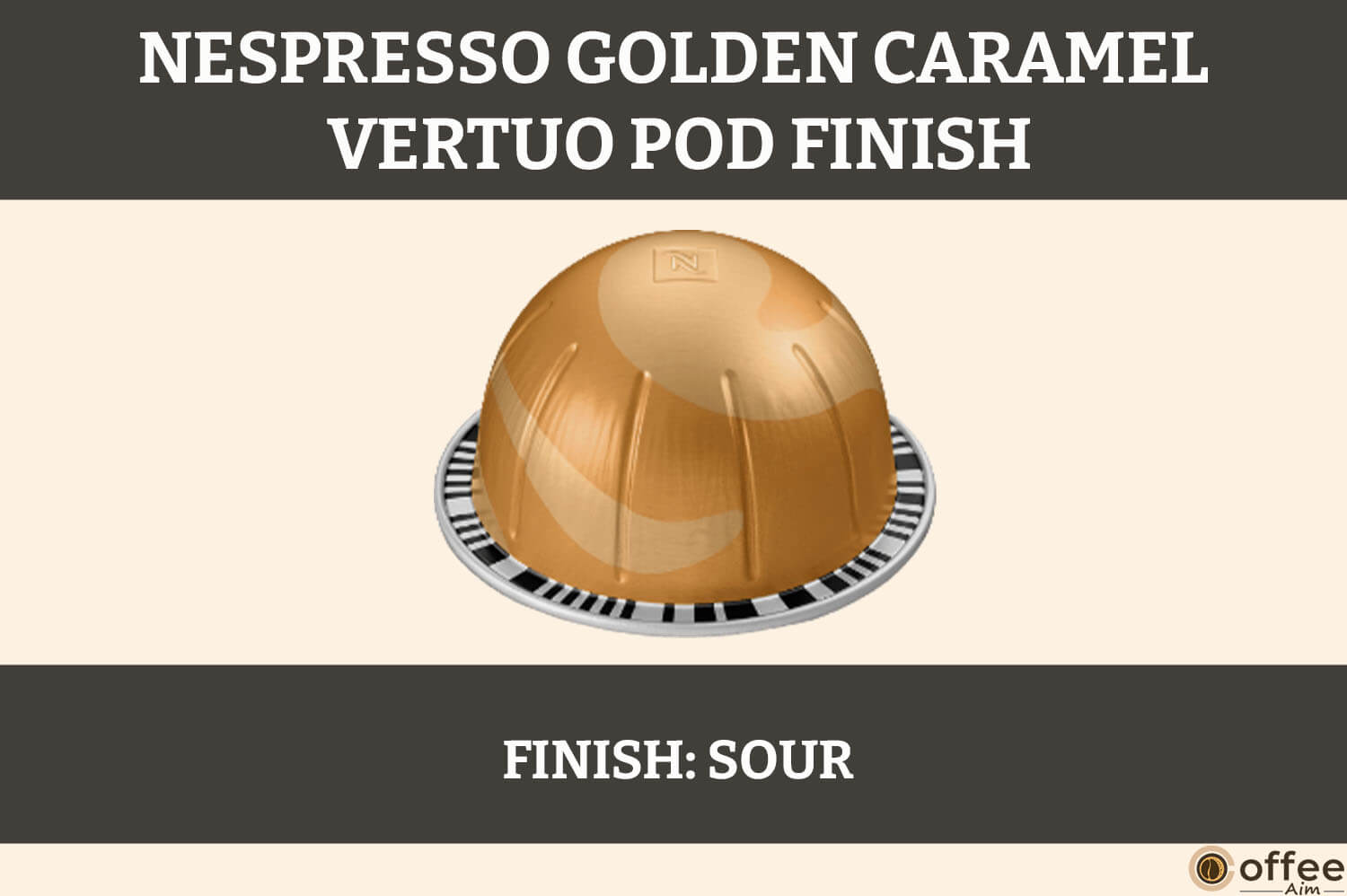 This image represents the Finish of Nespresso Golden Caramel Vertuo Pod for the article 'Nespresso Golden Caramel Vertuo Pod Review'