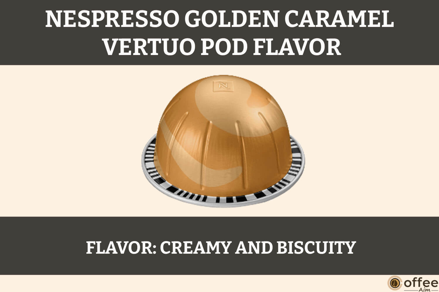 Flavorful Nespresso Golden Caramel Vertuo Pod showcased for the article 'Nespresso Golden Caramel Vertuo Pod Review'